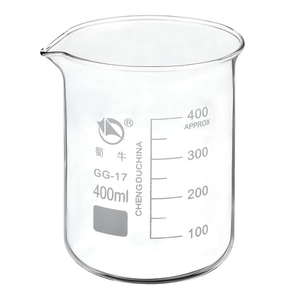 5ml Low Form Glass Beaker, 3.3 Borosilicate Glass Graduated Printed Scale Measuring Cups with Spout for Kitchen Lab Liquids Transit Boiling