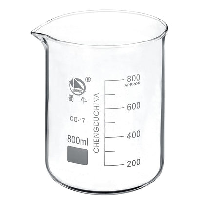5ml Low Form Glass Beaker, 3.3 Borosilicate Glass Graduated Printed Scale Measuring Cups with Spout for Kitchen Lab Liquids Transit Boiling