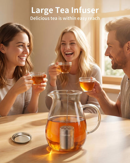 Tea Infusers, Extra Fine Mesh Tea Strainers for Loose Tea, Updated Slim Threaded Lid & 304 Stainless Steel, Filter Bags Diffusers, Loose Leaf Tea Steeper for Brew Tea Spices & Seasonings