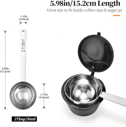 5.98in Long Handle Coffee Scoop for Ground Coffee, 2Tbsp/30ml