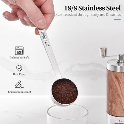 5.98in Long Handle Coffee Scoop for Ground Coffee, 2Tbsp/30ml