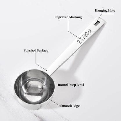 5.98in Long Handle Coffee Scoop for Ground Coffee, 2Tbsp/30ml