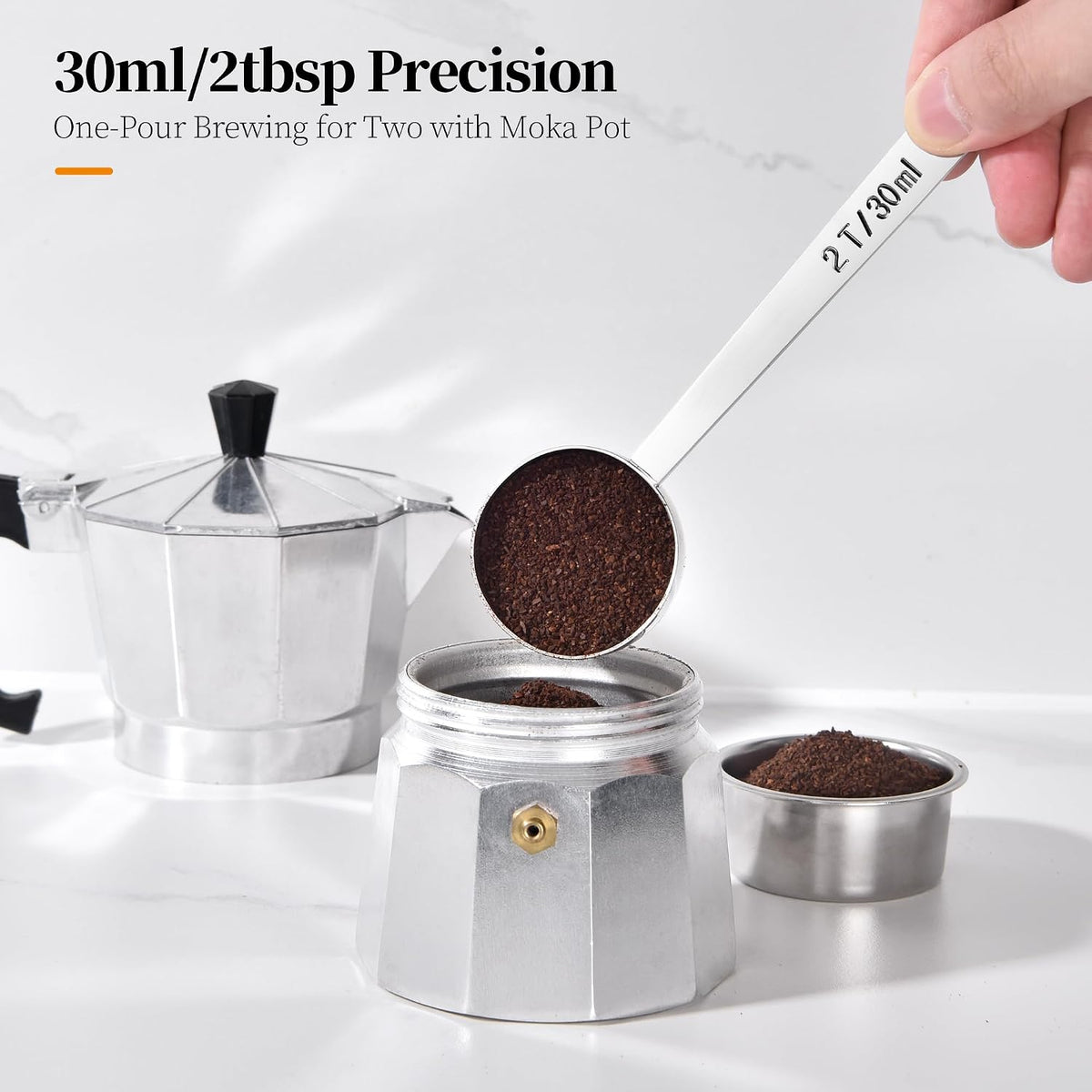 5.98in Long Handle Coffee Scoop for Ground Coffee, 2Tbsp/30ml