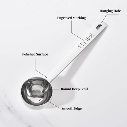 5.98in Long Handle Coffee Scoop for Ground Coffee, 2Tbsp/30ml