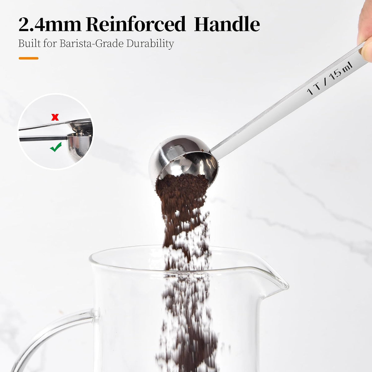 5.98in Long Handle Coffee Scoop for Ground Coffee, 2Tbsp/30ml