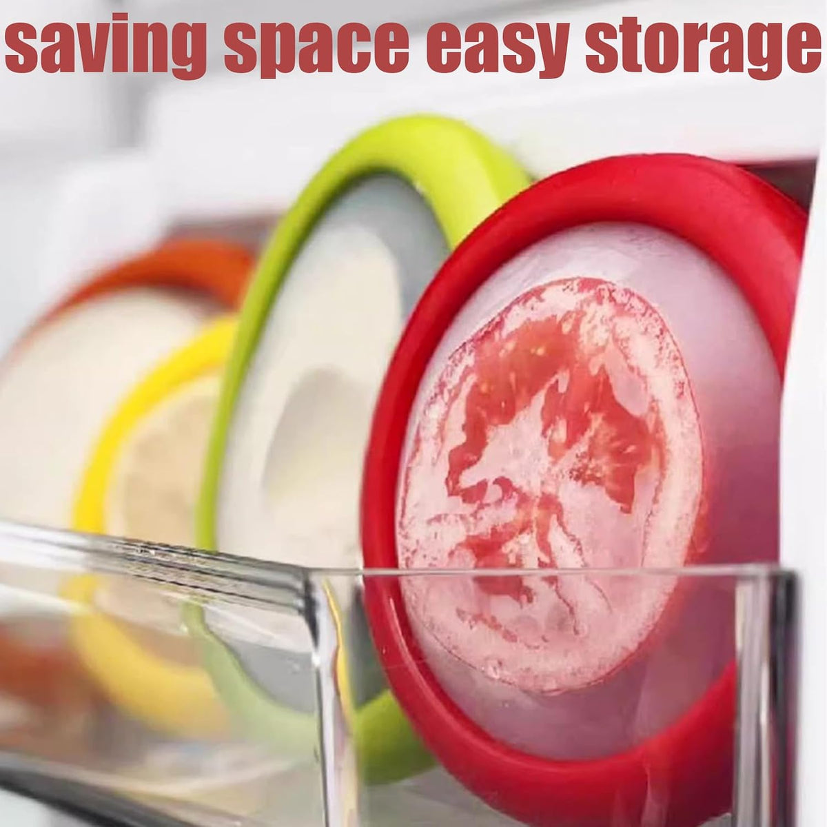 Set of 4 Reusable Fruit and Veggie Savers - Ideal for Avocados, Tomatoes, Apples, Garlic, Onions, and More