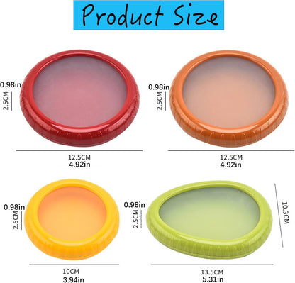 Set of 4 Reusable Fruit and Veggie Savers - Ideal for Avocados, Tomatoes, Apples, Garlic, Onions, and More