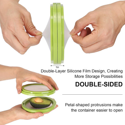 Set of 4 Reusable Fruit and Veggie Savers - Ideal for Avocados, Tomatoes, Apples, Garlic, Onions, and More
