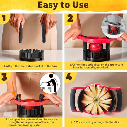 Newness 5.12-In Extra Large Apple Slicer, 12-Blade Cutter