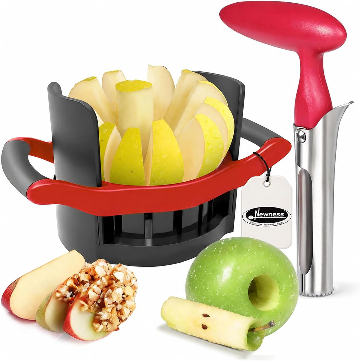 Newness 5.12-In Extra Large Apple Slicer, 12-Blade Cutter