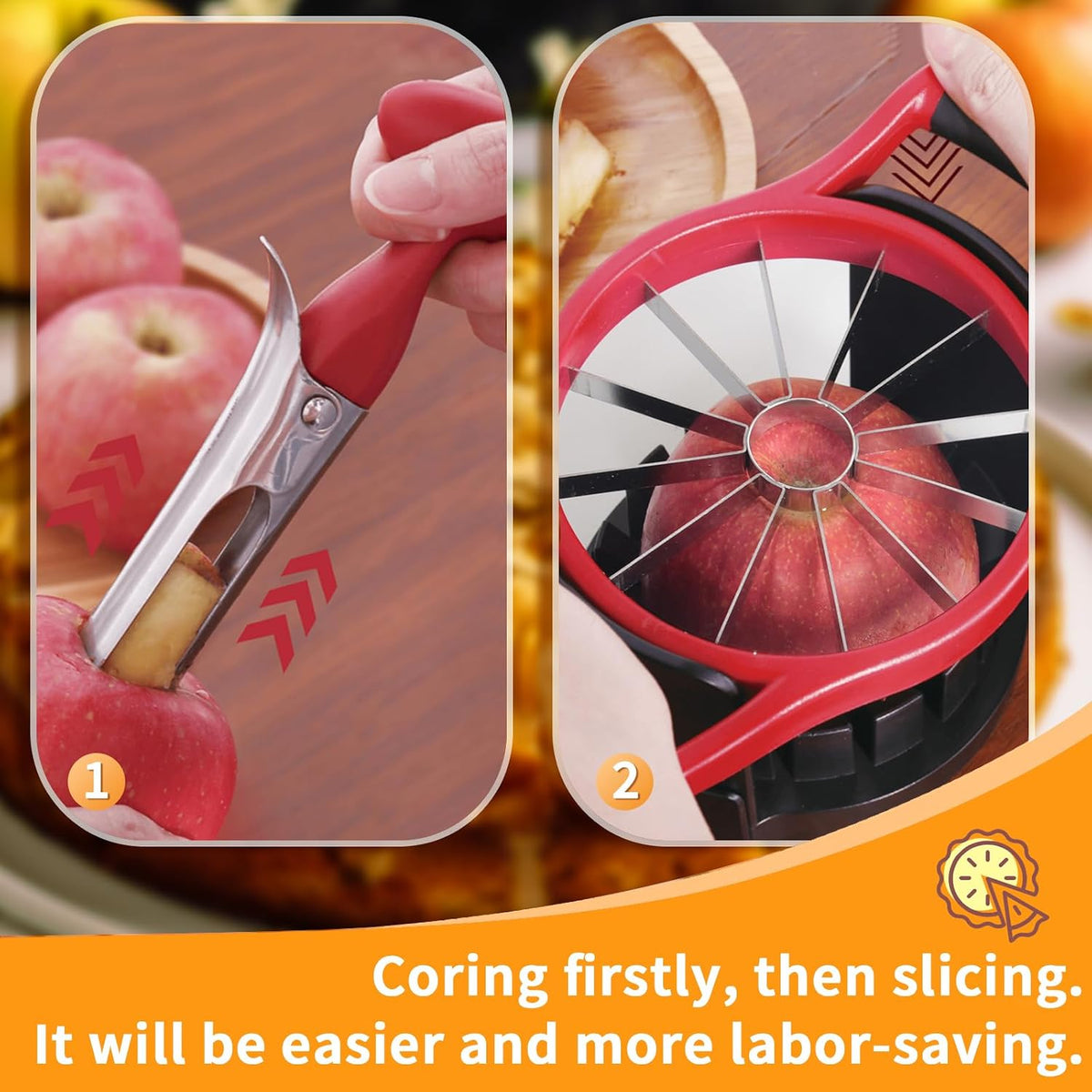 Newness 5.12-In Extra Large Apple Slicer, 12-Blade Cutter