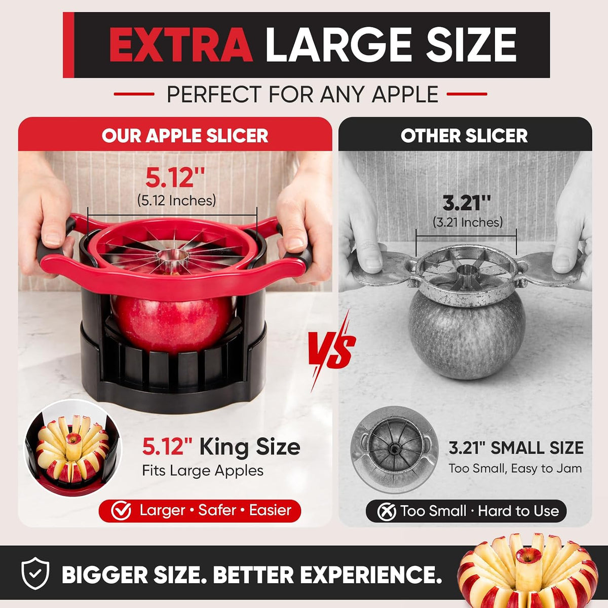 Newness 5.12-In Extra Large Apple Slicer, 12-Blade Cutter