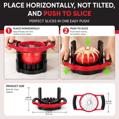 Newness 5.12-In Extra Large Apple Slicer, 12-Blade Cutter
