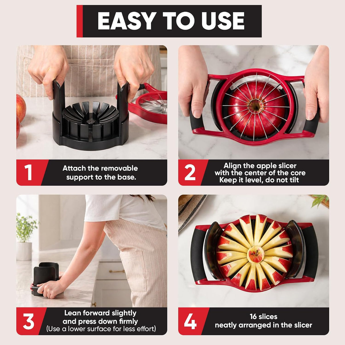 Newness 5.12-In Extra Large Apple Slicer, 12-Blade Cutter