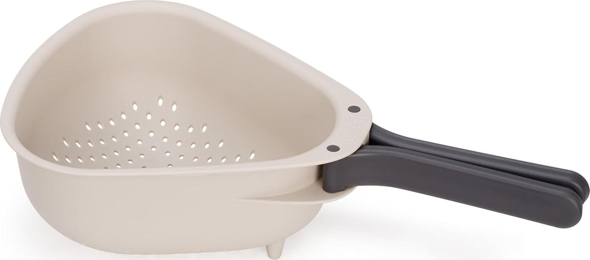 Droplet Compact Colander with Folding Handles, Space-Saving Design, Easy-Pour Corners, for Draining Vegetables, Pasta, Fruits