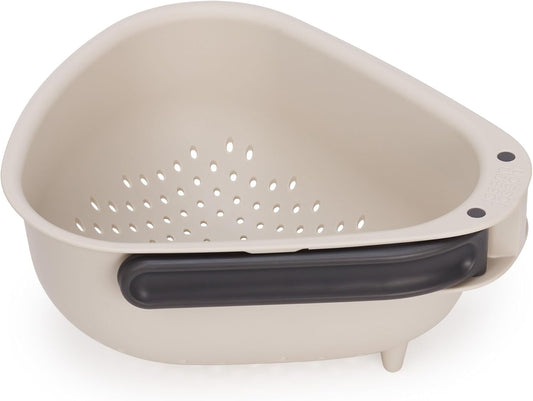 Droplet Compact Colander with Folding Handles, Space-Saving Design, Easy-Pour Corners, for Draining Vegetables, Pasta, Fruits