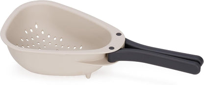 Droplet Compact Colander with Folding Handles, Space-Saving Design, Easy-Pour Corners, for Draining Vegetables, Pasta, Fruits