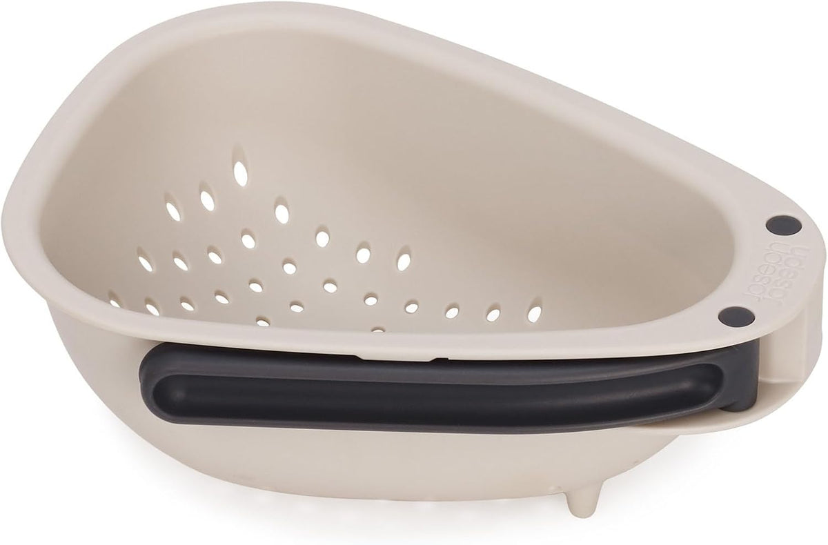 Droplet Compact Colander with Folding Handles, Space-Saving Design, Easy-Pour Corners, for Draining Vegetables, Pasta, Fruits
