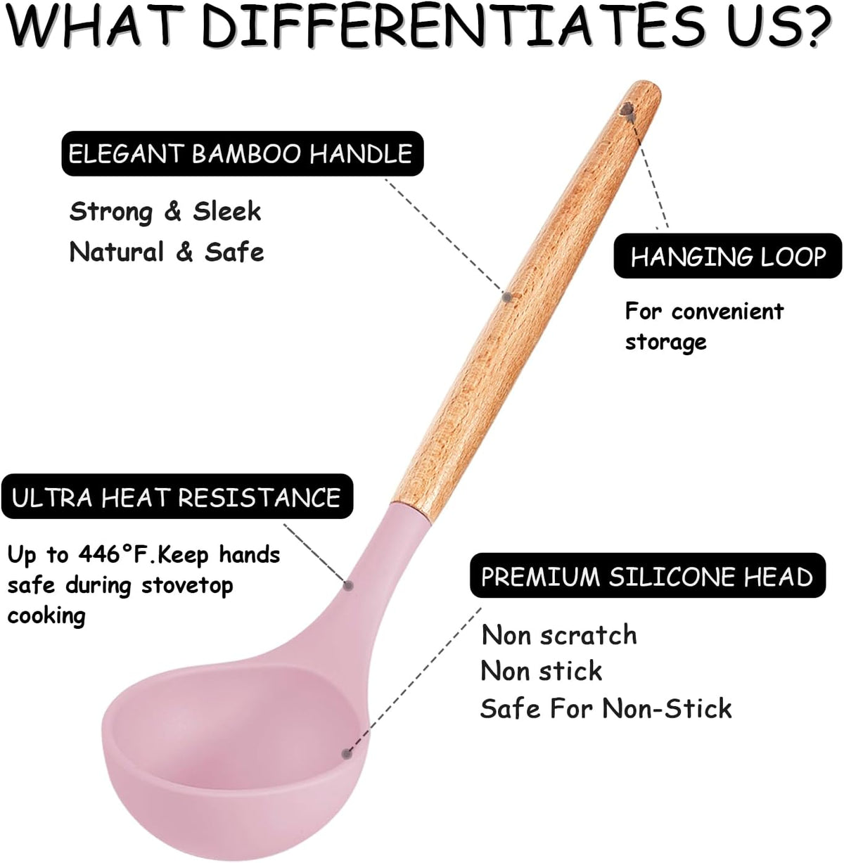 Silicone Cooking Kitchen Utensils Set, Wooden Handle, Coffee