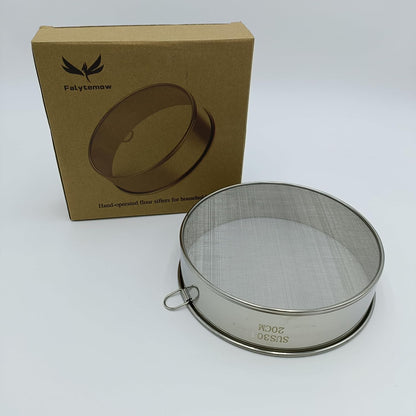 Flour Sifter Round Flour Sieve Strainer with 40 Mesh Premium Rustproof Stainless Steel Fine Mesh for Baking 7.87 inch x 1.97 inch