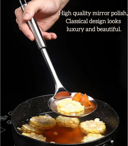 13.2" Stainless Steel Cooking Skimmer Spoon Metal Slotted Spoon for Straining, Ideal for Frying, Skimmer Ladle Sspoons Kitchen Utensils Fryer Scoop