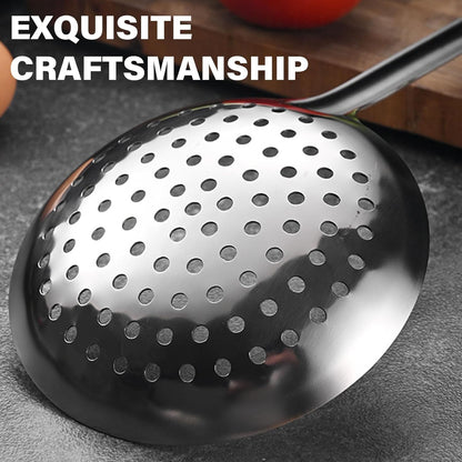 13.2" Stainless Steel Cooking Skimmer Spoon Metal Slotted Spoon for Straining, Ideal for Frying, Skimmer Ladle Sspoons Kitchen Utensils Fryer Scoop
