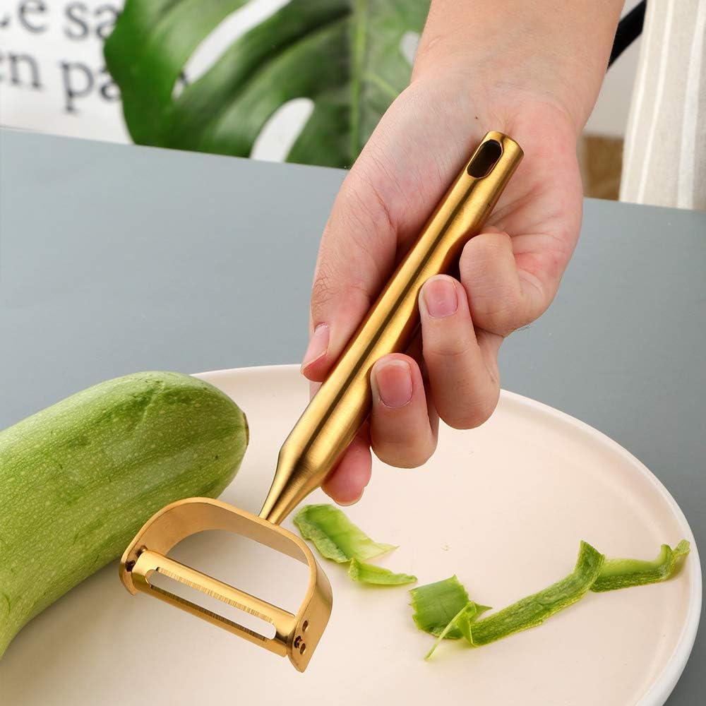 4 Sides Box Grater For Kitchen,Stainless Steel Cheese Grater With Handle,Multi-Function Vegetable Slicer Food Shredder For Chees,Ginger,Vegetables,Dishwasher Safe, Gold