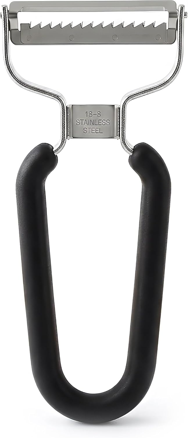Germany Julienne Vegetable Y Peeler 5.1 x 2.3 Inches / 13 cm x 6 cm | Stainless Steel Cutter & Slicer for Carrot, Potato & Apple | Veggie Zoodles Maker | Non-slip Comfortable Handle - Black