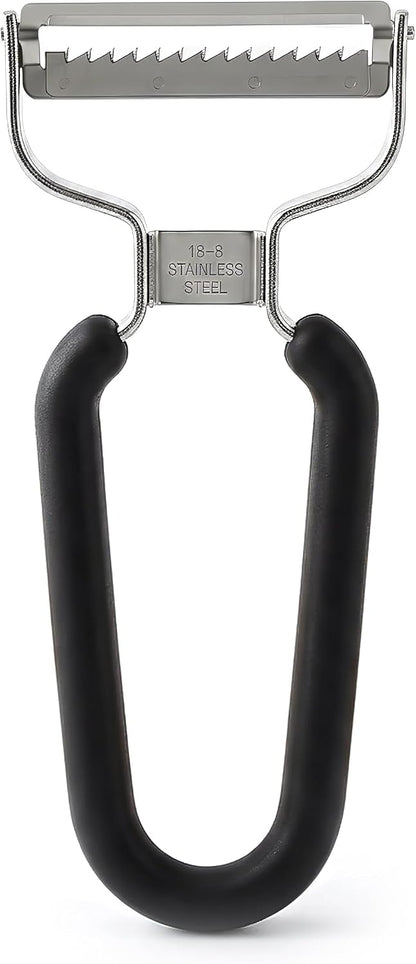 Germany Julienne Vegetable Y Peeler 5.1 x 2.3 Inches / 13 cm x 6 cm | Stainless Steel Cutter & Slicer for Carrot, Potato & Apple | Veggie Zoodles Maker | Non-slip Comfortable Handle - Black