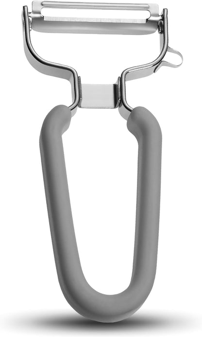 Germany Julienne Vegetable Y Peeler 5.1 x 2.3 Inches / 13 cm x 6 cm | Stainless Steel Cutter & Slicer for Carrot, Potato & Apple | Veggie Zoodles Maker | Non-slip Comfortable Handle - Black