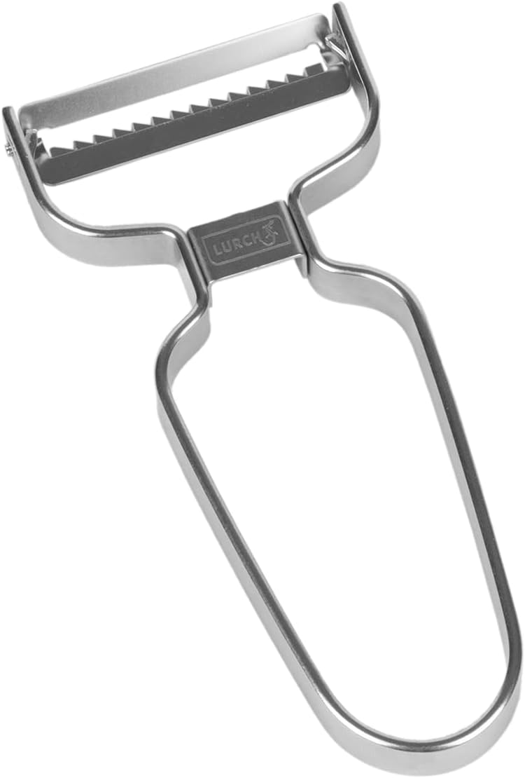 Germany Julienne Vegetable Y Peeler 5.1 x 2.3 Inches / 13 cm x 6 cm | Stainless Steel Cutter & Slicer for Carrot, Potato & Apple | Veggie Zoodles Maker | Non-slip Comfortable Handle - Black