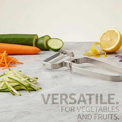 Germany Julienne Vegetable Y Peeler 5.1 x 2.3 Inches / 13 cm x 6 cm | Stainless Steel Cutter & Slicer for Carrot, Potato & Apple | Veggie Zoodles Maker | Non-slip Comfortable Handle - Black
