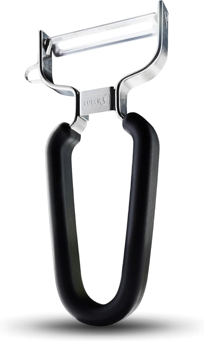 Germany Julienne Vegetable Y Peeler 5.1 x 2.3 Inches / 13 cm x 6 cm | Stainless Steel Cutter & Slicer for Carrot, Potato & Apple | Veggie Zoodles Maker | Non-slip Comfortable Handle - Black