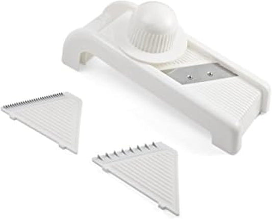 5215832 Classic Mandoline Fruit and Vegetable Slicer with 3 Blades, White