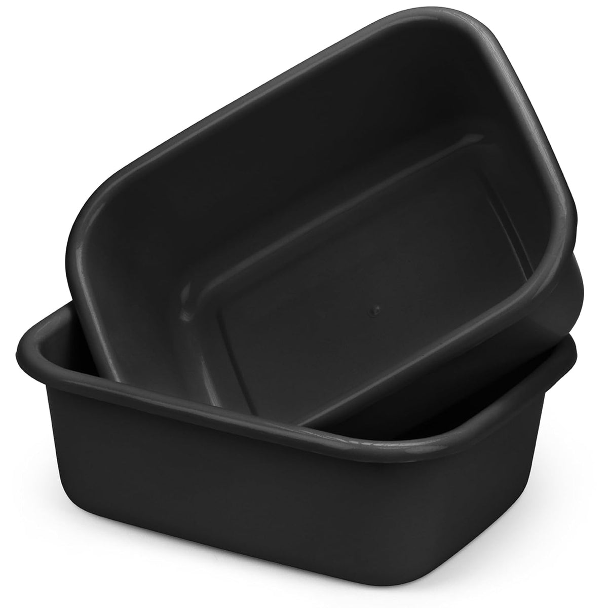 2 Plastic Wash Basins, Large 10 Quart Graduated Bucket, Portable Washbasin for Washing, Cleaning, Foot Bath, Dishes, Face Cleansing Bowl, Gray (2 Pack)