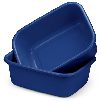 2 Plastic Wash Basins, Large 10 Quart Graduated Bucket, Portable Washbasin for Washing, Cleaning, Foot Bath, Dishes, Face Cleansing Bowl, Gray (2 Pack)
