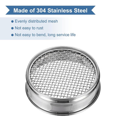 220 Mesh(0.0385mm) Lab Sieve, 5.9"(15cm) Diameter Sifting Screen 304 Stainless Steel Wire Cloth Fine Mesh Sieve for Industrial Laboratory Home Soil Sifter Dry Sift Screens Hash - Colors B