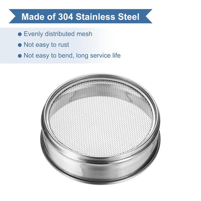 220 Mesh(0.0385mm) Lab Sieve, 5.9"(15cm) Diameter Sifting Screen 304 Stainless Steel Wire Cloth Fine Mesh Sieve for Industrial Laboratory Home Soil Sifter Dry Sift Screens Hash - Colors B