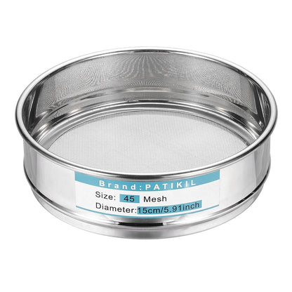 220 Mesh(0.0385mm) Lab Sieve, 5.9"(15cm) Diameter Sifting Screen 304 Stainless Steel Wire Cloth Fine Mesh Sieve for Industrial Laboratory Home Soil Sifter Dry Sift Screens Hash - Colors B
