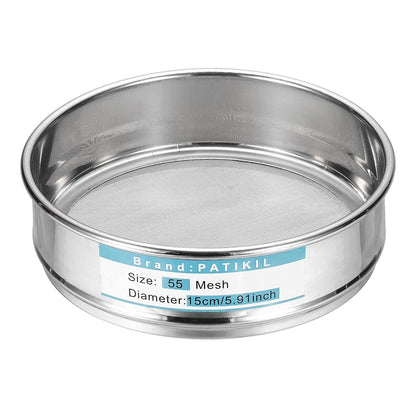 220 Mesh(0.0385mm) Lab Sieve, 5.9"(15cm) Diameter Sifting Screen 304 Stainless Steel Wire Cloth Fine Mesh Sieve for Industrial Laboratory Home Soil Sifter Dry Sift Screens Hash - Colors B