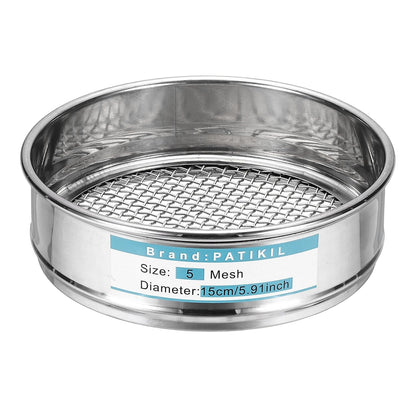 220 Mesh(0.0385mm) Lab Sieve, 5.9"(15cm) Diameter Sifting Screen 304 Stainless Steel Wire Cloth Fine Mesh Sieve for Industrial Laboratory Home Soil Sifter Dry Sift Screens Hash - Colors A