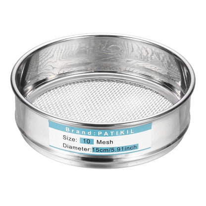 220 Mesh(0.0385mm) Lab Sieve, 5.9"(15cm) Diameter Sifting Screen 304 Stainless Steel Wire Cloth Fine Mesh Sieve for Industrial Laboratory Home Soil Sifter Dry Sift Screens Hash - Colors A