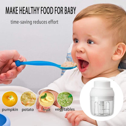 Electric Mini Food Chopper,250ML Portable Garlic Chopper with USB Charging Function, Mini Food Slicer for Onion Vegetables Chili Ginger Meat Nuts Fruits Salad (Green)