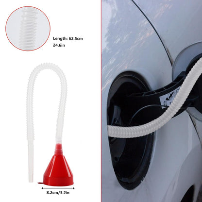 10 Pcs Automotive Funnels Set Wide Mouth Fuel Plastic Long Neck | Flexible Right Angle, Detachable Spout Filter, Water Gasoline Coolant Engine Oil