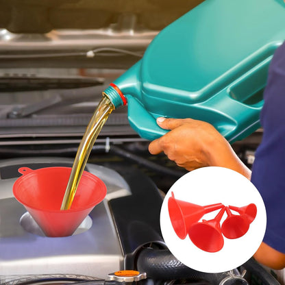 10 Pcs Automotive Funnels Set Wide Mouth Fuel Plastic Long Neck | Flexible Right Angle, Detachable Spout Filter, Water Gasoline Coolant Engine Oil
