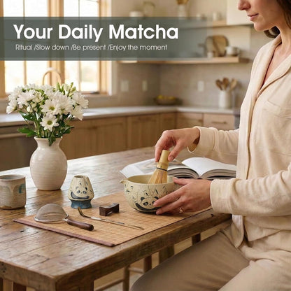 Matcha Set, 7-Piece Matcha Whisk Set with Bowl & 100-Prong Whisk