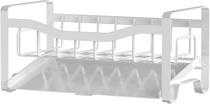 Stainless Steel Kitchen Sink Caddy Organizer with Auto Drain Tray, Sponge Holder for Countertop Storage