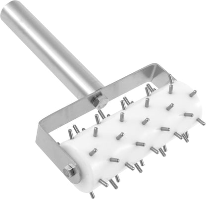 Stainless Steel Pizza Dough Docker with Spikes, Professional Pizza Dough Roller, Ergonomic Pizza Roller, Multifunctional Pizza Docker, Pizza Dough Press for Making Pizza Cookie Pie Pastry, Silver
