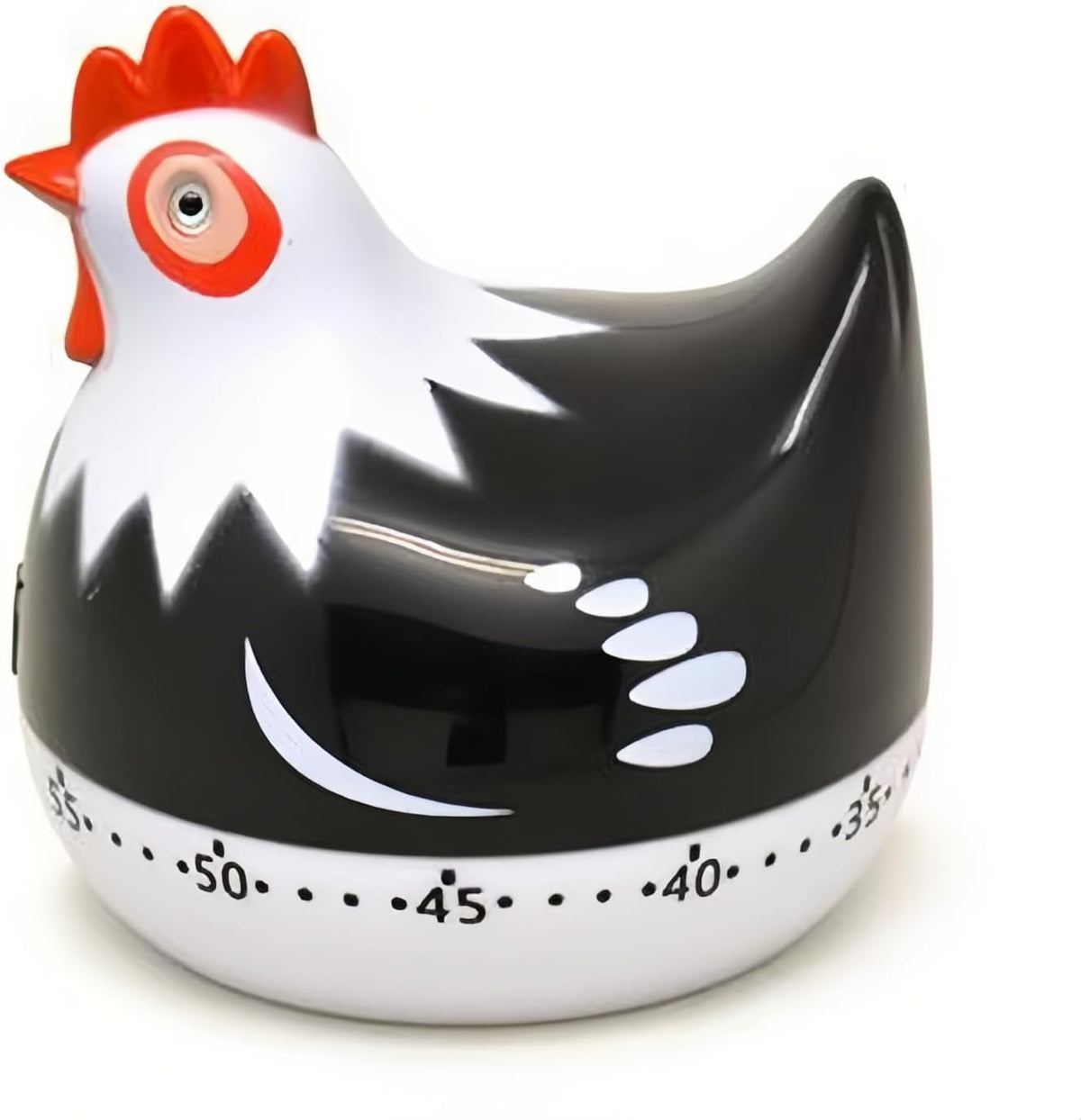 Cute Chicken-Shaped Kitchen Timer – 60-Minute Mechanical Timer for Cooking, Baking, and Meal Prep (Black)