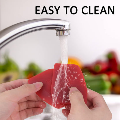 Pan Scraper Dish Scraper Food Scraper Tool Plastic Pot Scraper Kitchen Scraper Grease Scraper Cast Iron Skillet Pan Scraper Tool for Cleaning (3 Pcs, Red)